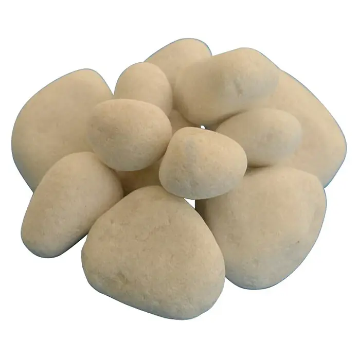 BHS Málaga Canto rodado - Blanco, Grano: 20 mm - 40 mm, 25 kg - Vista angular