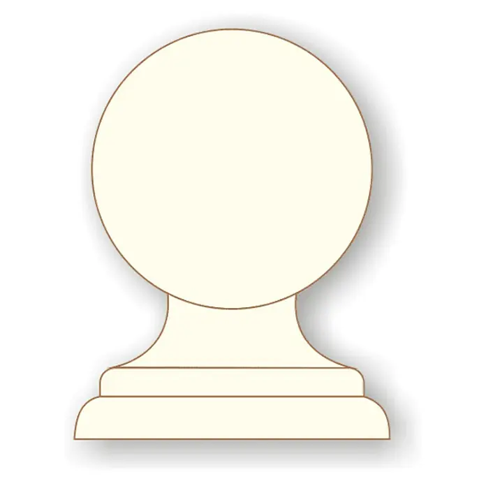 BHS Mallorca Bola pequeña - Ø x Al: 21,5 x 30 cm, Marfil, Hormigón - Dibujo técnico