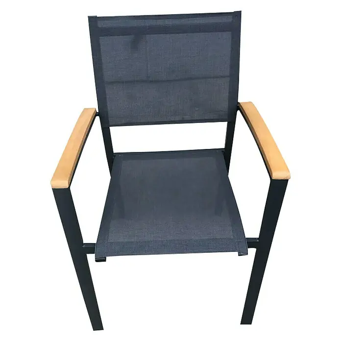 Silla de jardín Ariadna - An x Pr x Al: 62 x 56 x 87 cm, Antracita / Marrón natural - Vista angular