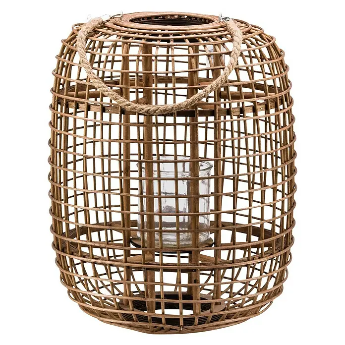 Lanterna - Smeđe boje, Visina: 50 cm, Promjer: 40 cm - Pogled sprijeda