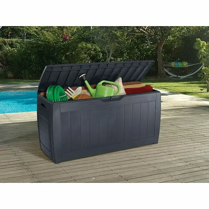 Keter Vrtna kutija za pohranu Hollywood - D x Š x V: 117,5 x 45 x 57,3 cm, Antracit, Plastika - Živopisni prikaz