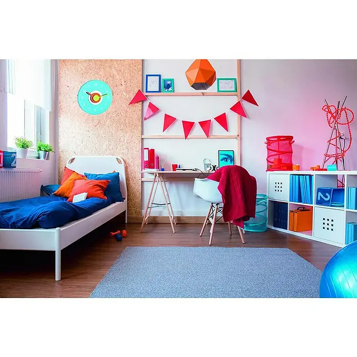 Okrugli zidni sat Polo - Plave boje, Promjer: 23 cm - Živopisni prikaz