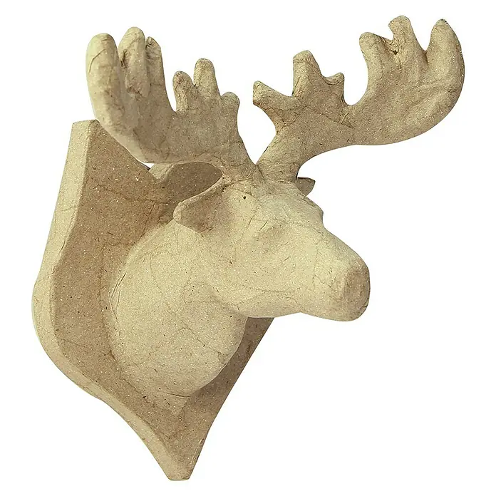 Décopatch Pieza decorativa trofeo Alce - 1 ud., Cartón, 15,5 x 17 cm - Vista angular