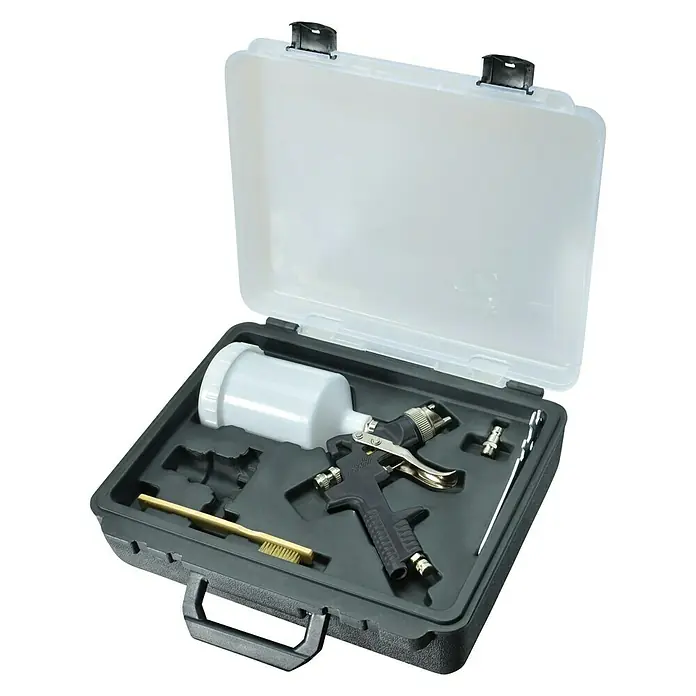 Craftomat Kit Line Farbspritzpistole - Betriebsdruck: 3 bar - 4 bar, Luftverbrauch: 180 l/min, Fassungsvermögen Farbsprühpistole: 0,6 l - Diagonale Ansicht