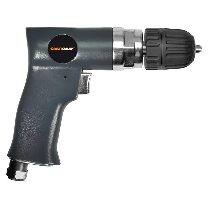 Craftomat Kit Line Druckluft-Bohrmaschinen-Set - Betriebsdruck: 6 bar, Luftverbrauch: 200 l/min, Leerlaufdrehzahl: 2.000 U/min - Rechte Seitenansicht