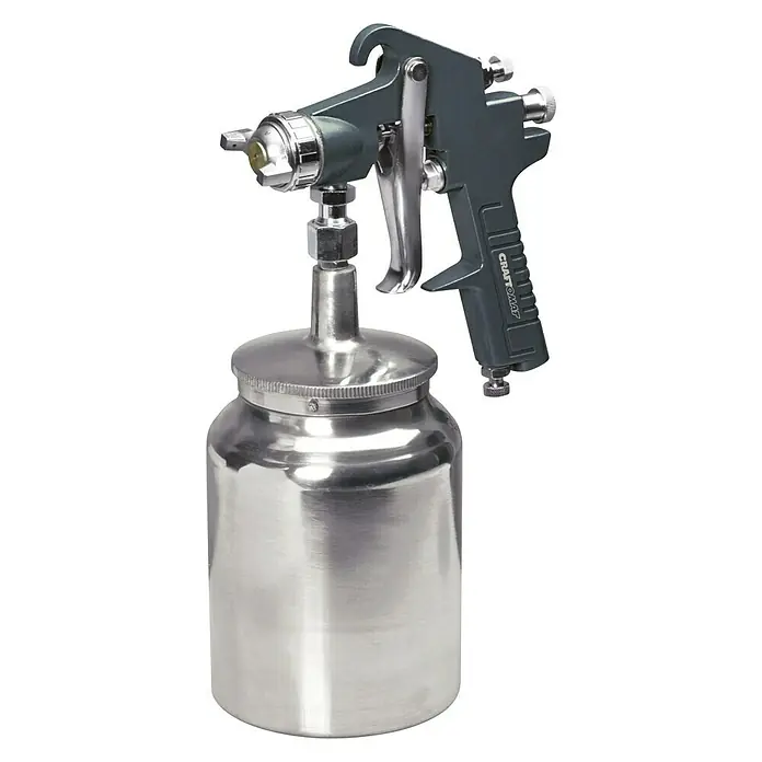 Craftomat Kit Line Farbspritzpistole - Betriebsdruck: 3 bar - 4 bar, Luftverbrauch: 180 l/min, Fassungsvermögen Farbsprühpistole: 1 l - Diagonale Ansicht