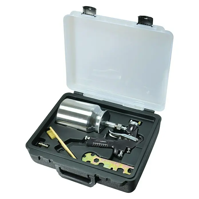 Craftomat Kit Line Farbspritzpistole - Betriebsdruck: 3 bar - 4 bar, Luftverbrauch: 180 l/min, Fassungsvermögen Farbsprühpistole: 1 l - Diagonale Ansicht