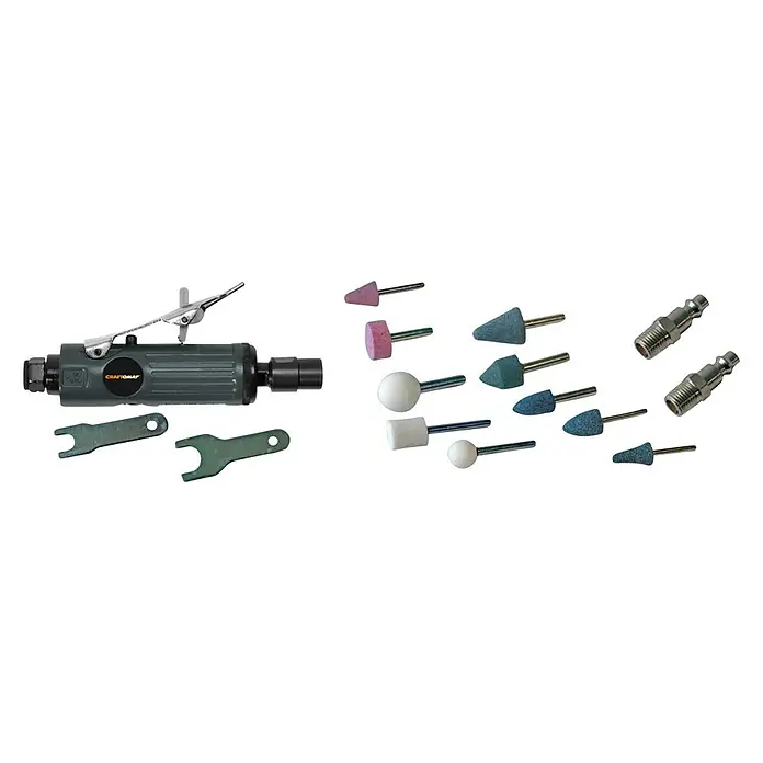 Craftomat Kit Line Geradschleifer-Set - Betriebsdruck: 6 bar, Luftverbrauch: 170 l/min, Leerlaufdrehzahl: 25.000 U/min - Diagonale Ansicht