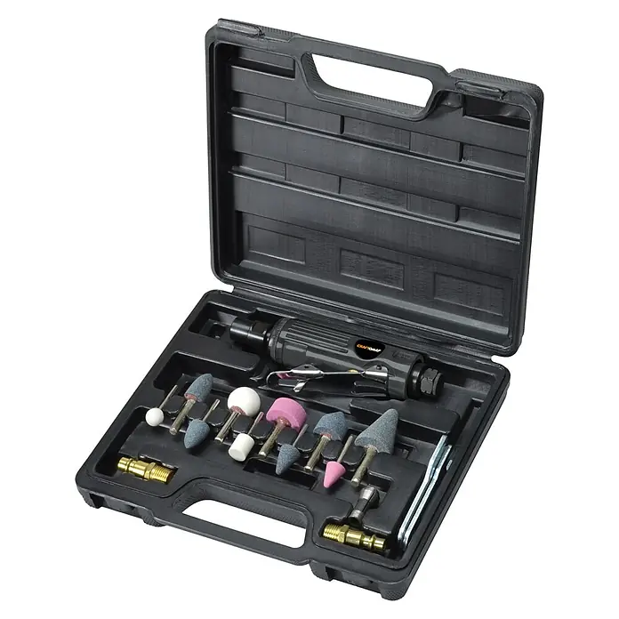 Craftomat Kit Line Geradschleifer-Set - Betriebsdruck: 6 bar, Luftverbrauch: 170 l/min, Leerlaufdrehzahl: 25.000 U/min - Diagonale Ansicht