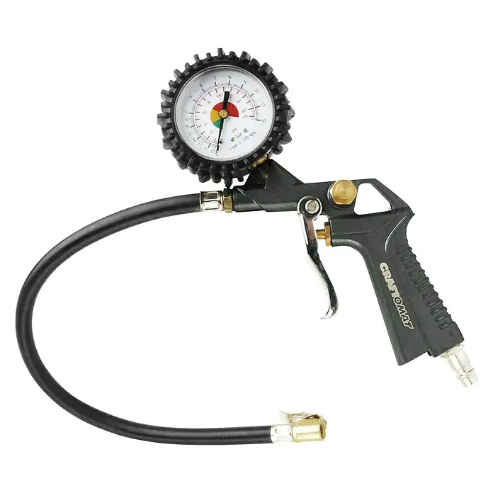 Craftomat Reifenfüllmesser Eco - 10 bar, Manometer - Diagonale Ansicht