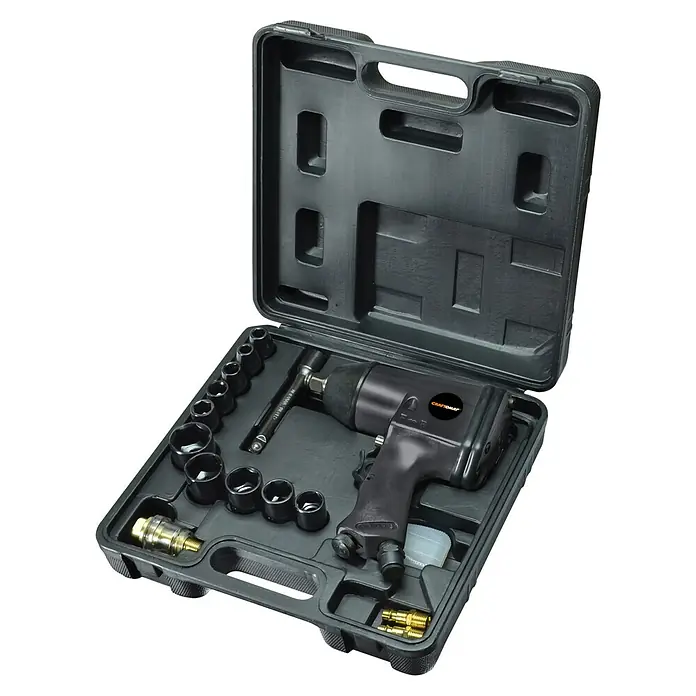 Craftomat Druckluft-Schlagschrauber-Set Kit Line - Betriebsdruck: 6 bar, Luftverbrauch: 150 l/min - Diagonale Ansicht