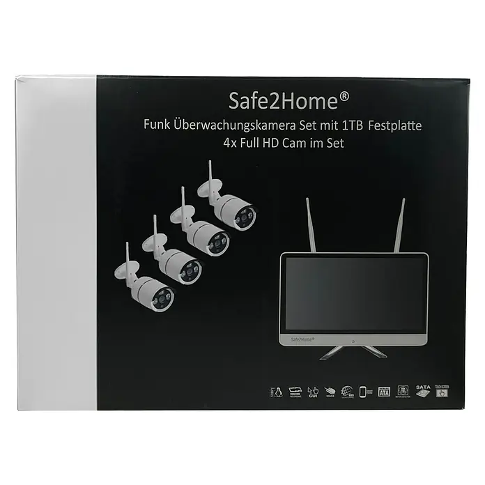 Safe2Home Überwachungskamera-Set - Auflösung: 1280 x 1024 Pixel - Vorderansicht