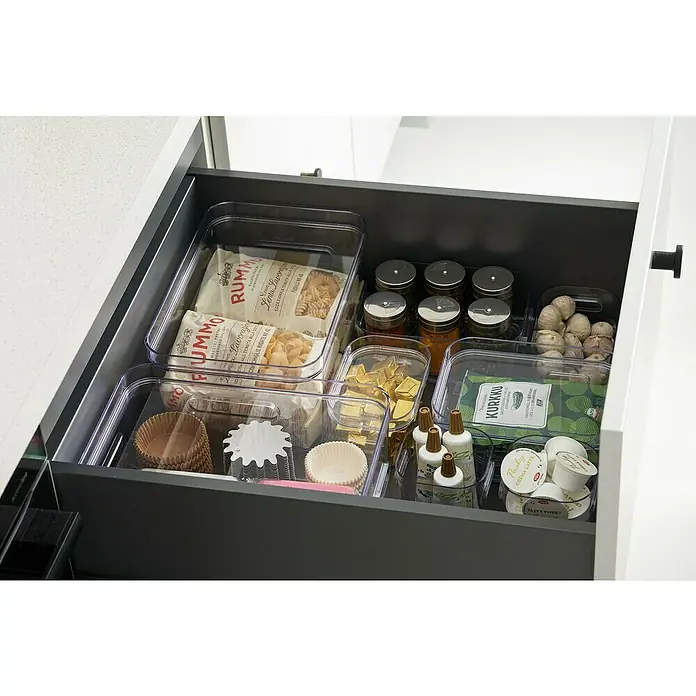 SmartStore Aufbewahrungsbox Compact - L x B x H: 9,8 x 9,4 x 10,2 cm, Kunststoff, Transparent - Detailaufnahme