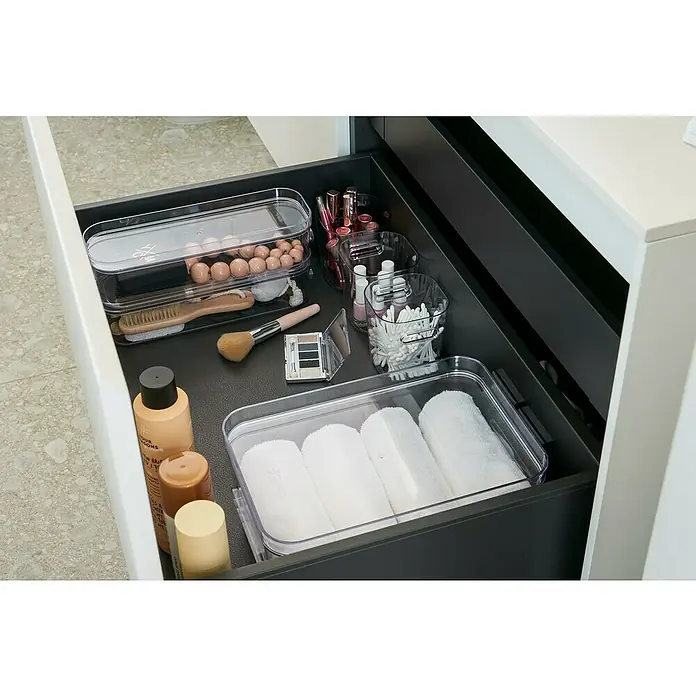 SmartStore Aufbewahrungsbox Compact - L x B x H: 29,1 x 9,4 x 6,1 cm, Kunststoff, Transparent - Detailaufnahme