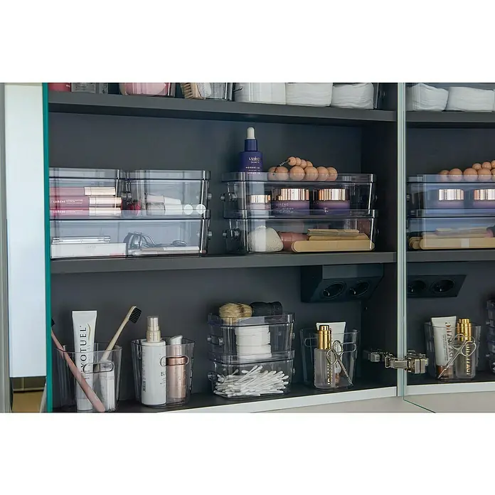 SmartStore Aufbewahrungsbox Compact - L x B x H: 9,8 x 9,4 x 10,2 cm, Kunststoff, Transparent - Stimmungsaufnahme