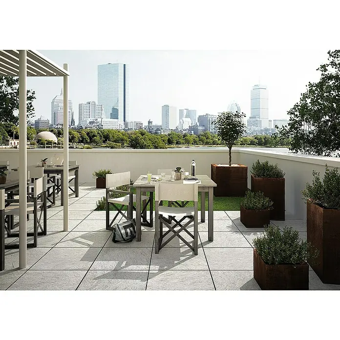 Marazzi Terrassenfliese E20T Multiquartz - 60 x 60 x 2 cm, Zeder, Matt - Stimmungsaufnahme