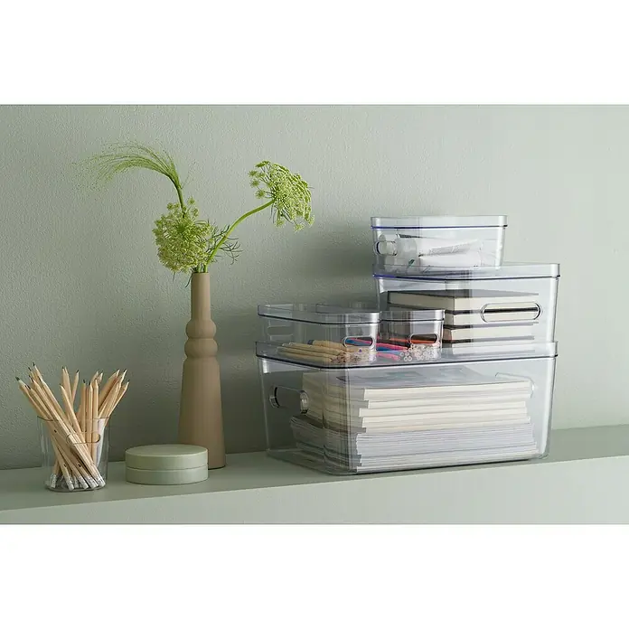 SmartStore Aufbewahrungsbox Compact - L x B x H: 9,8 x 9,4 x 10,2 cm, Kunststoff, Transparent - Stimmungsaufnahme