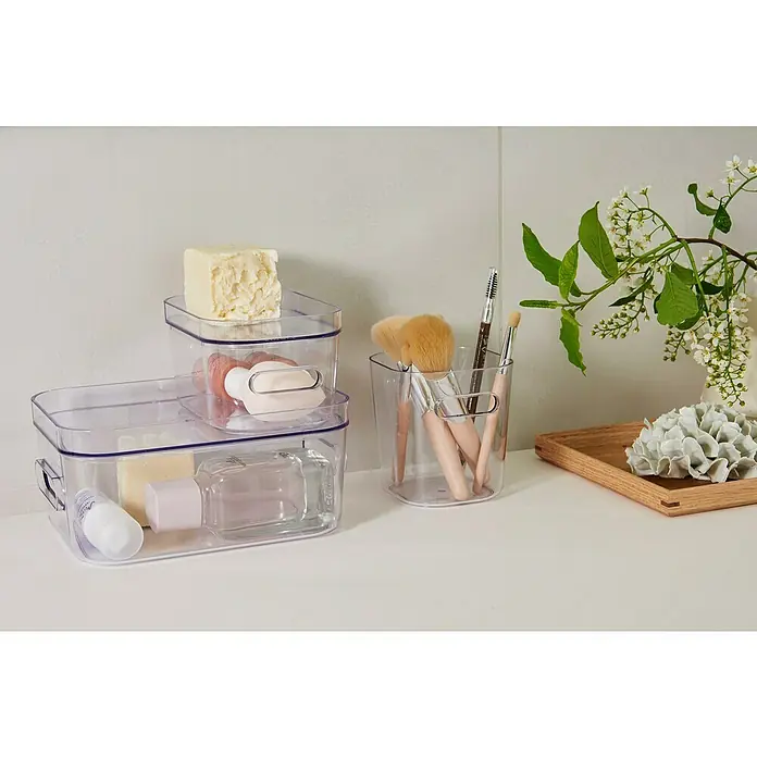 SmartStore Aufbewahrungsbox Compact - L x B x H: 9,8 x 9,4 x 10,2 cm, Kunststoff, Transparent - Stimmungsaufnahme