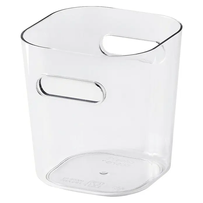 SmartStore Aufbewahrungsbox Compact - L x B x H: 9,8 x 9,4 x 10,2 cm, Kunststoff, Transparent - Diagonale Ansicht