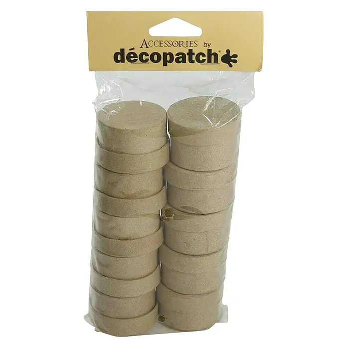 Décopatch Pieza decorativa set cajas redondas - 10 ud., Cartón, 4,7 x 3,2 cm - Vista frontal
