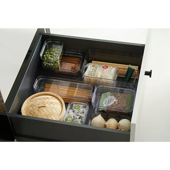 SmartStore Aufbewahrungsbox Compact - L x B x H: 29,1 x 9,4 x 6,1 cm, Kunststoff, Transparent - Stimmungsaufnahme