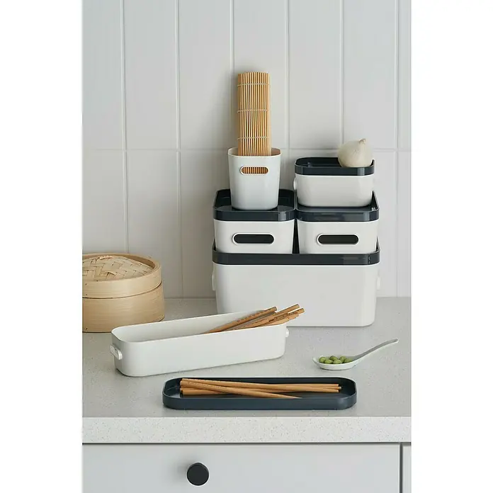SmartStore Aufbewahrungsbox Compact - L x B x H: 9,8 x 9,4 x 10,2 cm, Kunststoff, Weiß - Stimmungsaufnahme