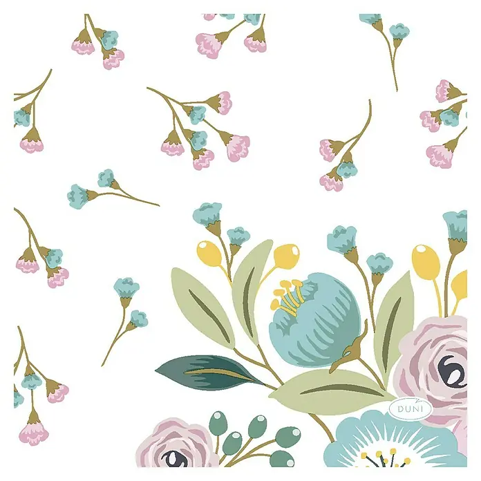 Duni Serviette - 20 Stk., 24 x 24 cm, Blossoms - Draufsicht