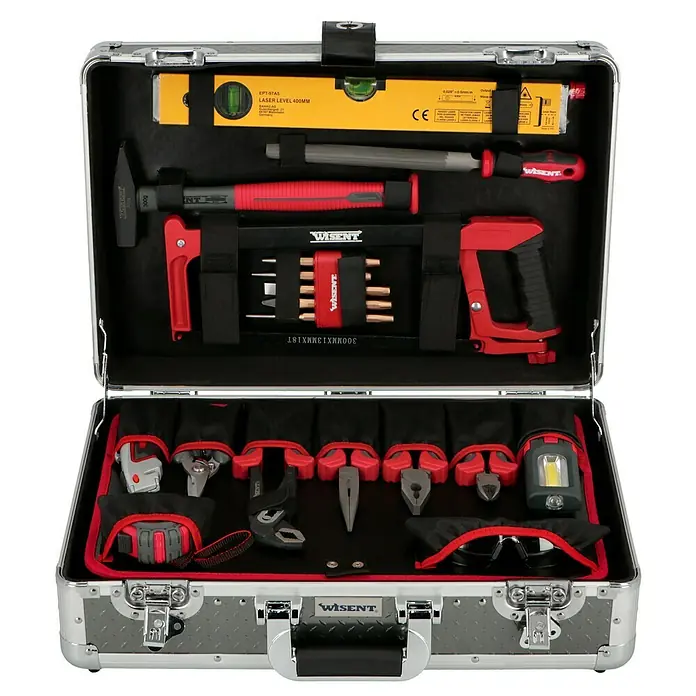 Wisent Kofer za alat Professional - 160 -dij., Materijal kovčega: Aluminij - Pogled sprijeda