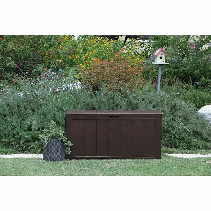 Keter Vrtna kutija za pohranu Sherwood - D x Š x V: 117 x 45 x 57,5 cm, Smeđe boje, Plastika - Živopisni prikaz