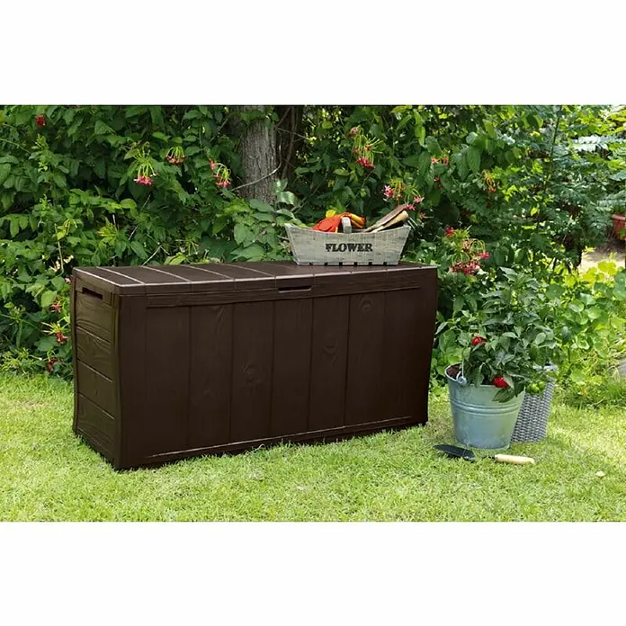 Keter Vrtna kutija za pohranu Sherwood - D x Š x V: 117 x 45 x 57,5 cm, Smeđe boje, Plastika - Živopisni prikaz