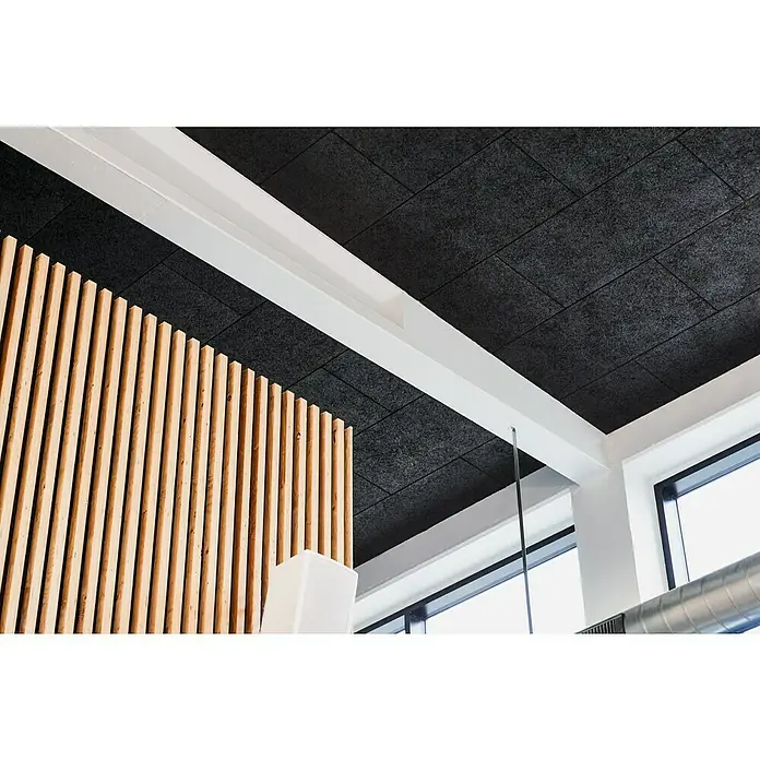 FibroTech Akustikplatte Multi Fein - Tiefschwarz, 1.200 x 600 x 25 mm, 1 Paneel - Stimmungsaufnahme