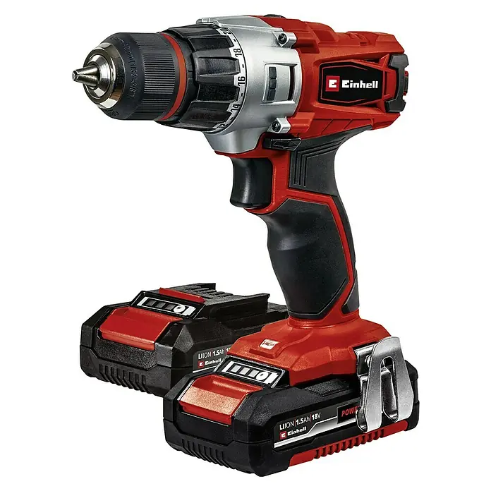 Bosch Akku-Bohrschrauber TE-CD 18/2 Li Kit - 18 V, 1,5 Ah, Leerlaufdrehzahl: 0 U/min - 1.250 U/min - Diagonale Ansicht