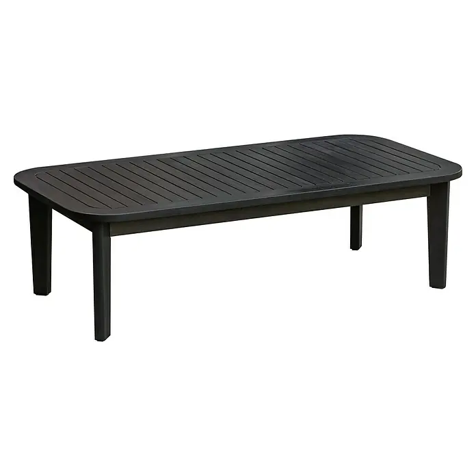 Sunfun Garten-Couchtisch Coralie - L x B x H: 120 x 60 x 35 cm, Mattschwarz - Diagonale Ansicht