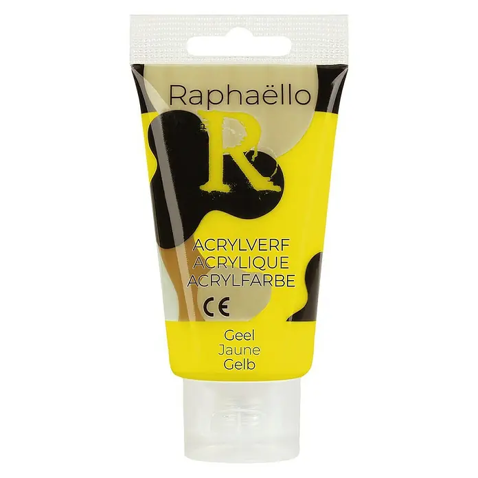 Raphaëllo Acrylverf - Geel, 75 ml, Tube - Vooraanzicht