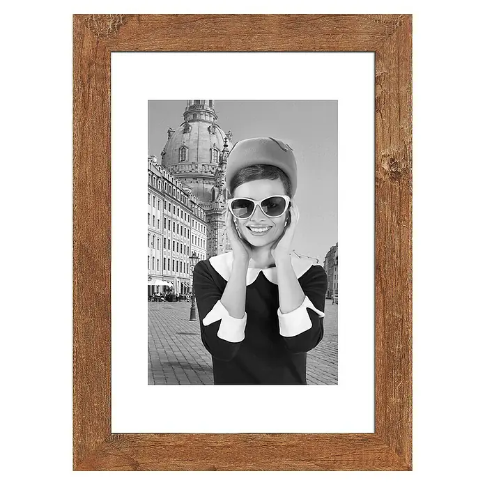 Intertrading Houten wissellijst Hollywood - Glas, 21 x 30 cm, Bruin - Vooraanzicht