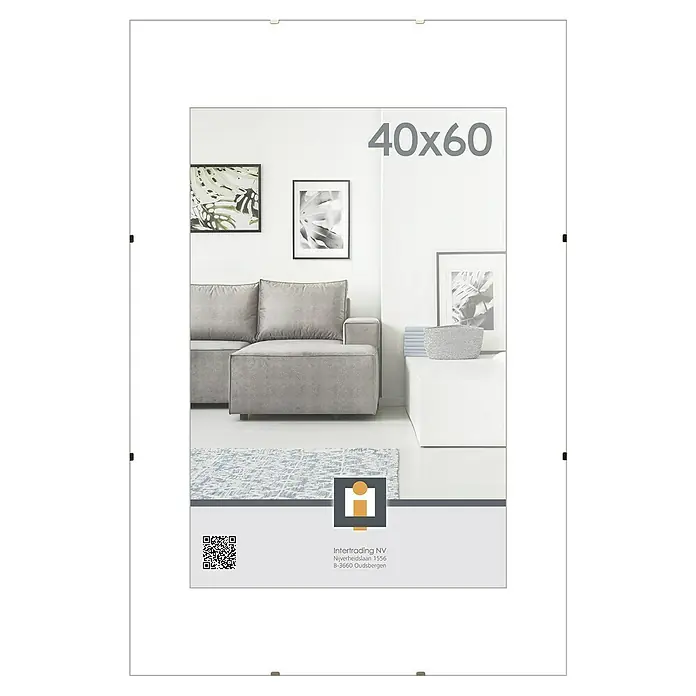 Intertrading Randloze fotolijst - Glas, 40 x 60 cm - Vooraanzicht