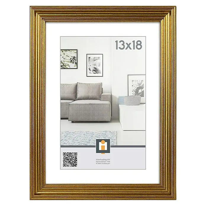Intertrading Wissellijst Salerno - Goud, 13 x 18 cm - Vooraanzicht