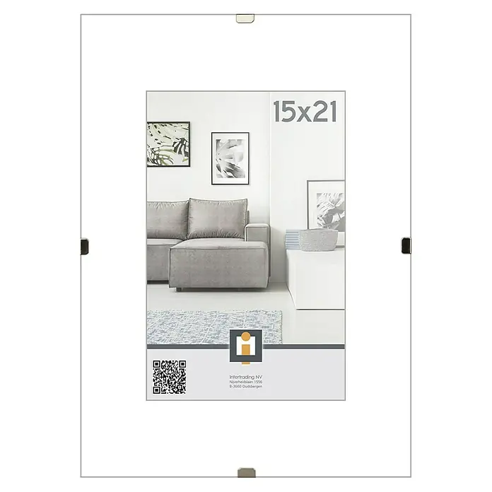 Intertrading Randloze fotolijst - Glas, 15 x 21 cm - Vooraanzicht