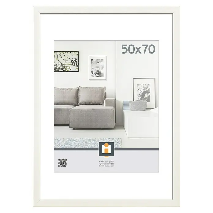 Intertrading Wissellijst Livorno - Wit, 50 x 70 cm - Vooraanzicht