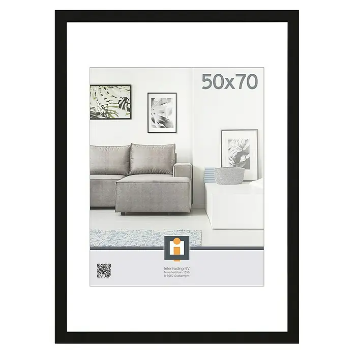 Intertrading Wissellijst Livorno - Zwart, 50 x 70 cm - Vooraanzicht