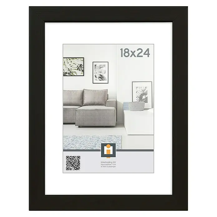 Intertrading Wissellijst Livorno - Zwart, 18 x 24 cm - Vooraanzicht