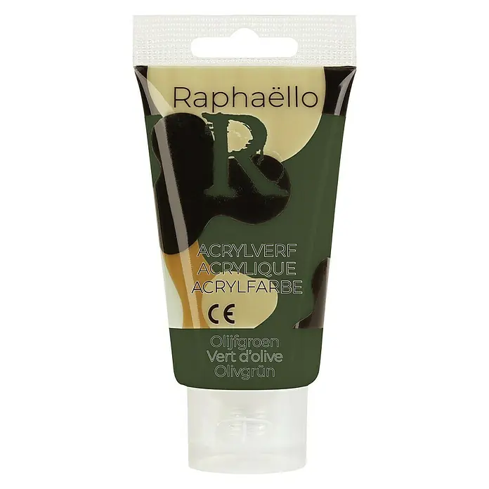 Raphaëllo Acrylverf - Olijfgroen, 75 ml, Tube - Vooraanzicht