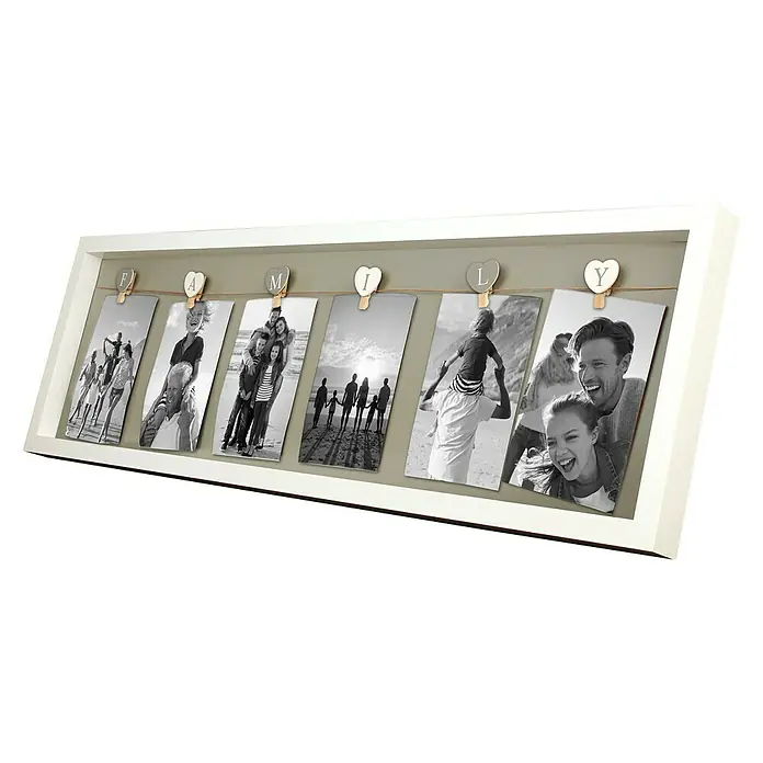 Intertrading Houten wissellijst Family - Beglazing: Glas, 6 afbeeldingen à 10 x 15 cm - Diagonaal zicht