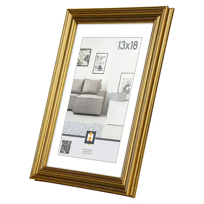 Intertrading Wissellijst Salerno - Goud, 13 x 18 cm - Diagonaal zicht