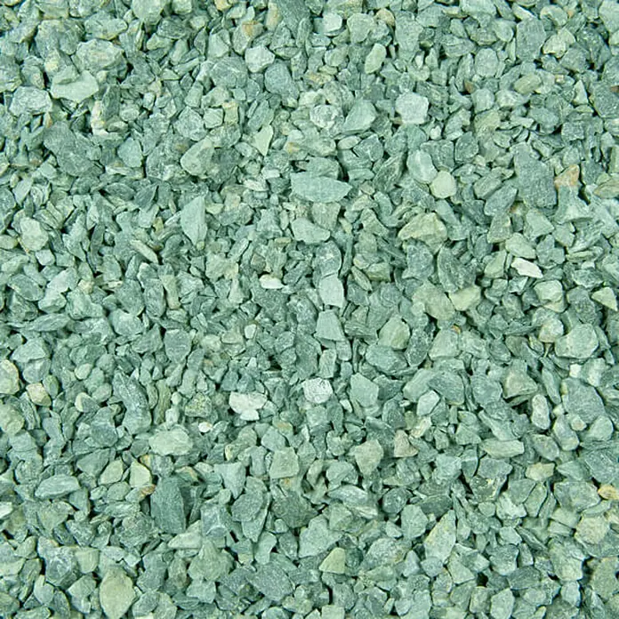 BHS Zaragoza Gravilla triturada - Verde, Grano: 9 mm - 12 mm, 20 kg - Primer plano