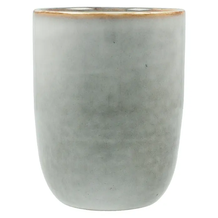 Trinkbecher Tabo - Ø x H: 7,5 x 10 cm, Grau, Keramik - Vorderansicht