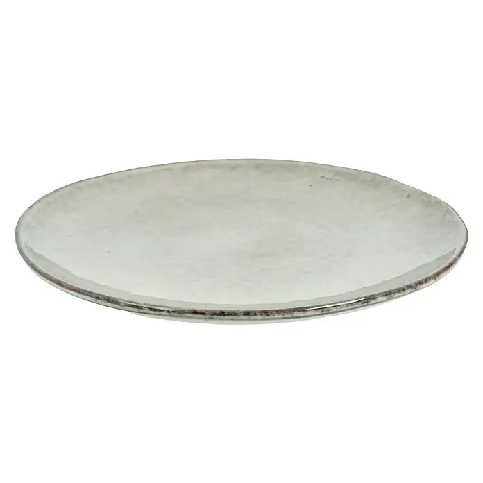 Teller Tabo - 1 Stk., Ø x H: 26,5 x 3 cm, Keramik, Grau - Diagonale Ansicht