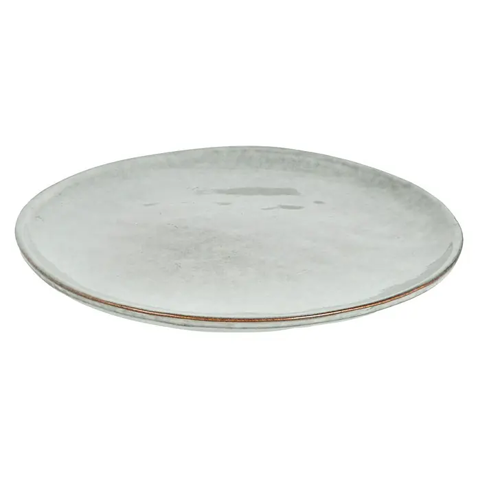 Teller Tabo - 1 Stk., Ø x H: 20,5 x 2 cm, Keramik, Grau - Diagonale Ansicht