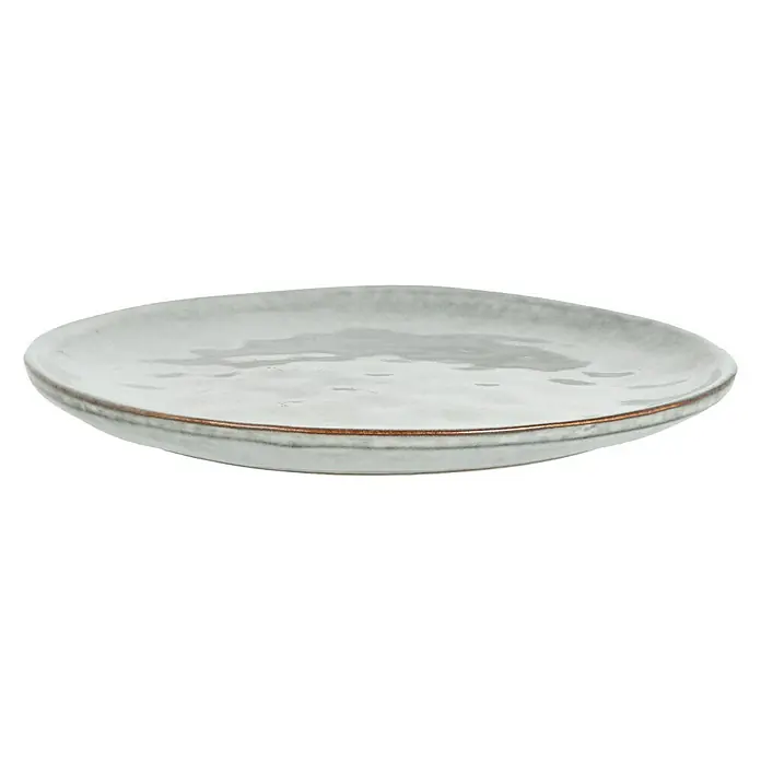 Teller Tabo - 1 Stk., Ø x H: 20,5 x 2 cm, Keramik, Grau - Vorderansicht