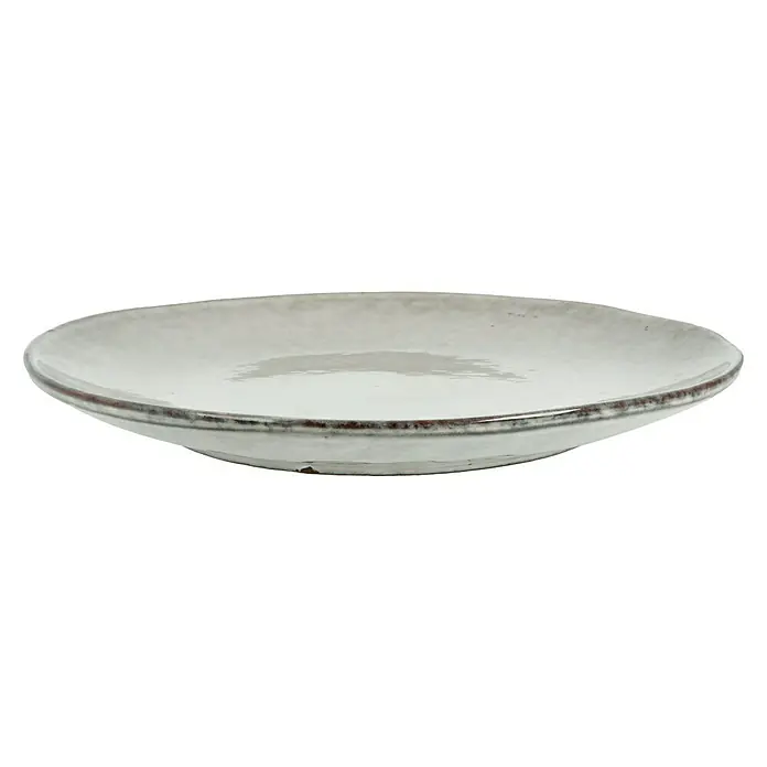 Teller Tabo - 1 Stk., Ø x H: 26,5 x 3 cm, Keramik, Grau - Vorderansicht